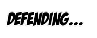 🛡 DEFENDING... Défense, Texte, BD, Style telegram sticker