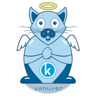 👼 KATALYST cat, angel, halo, cute, cartoon, animal, pet, katalyst telegram sticker