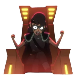 😈 zangada, mulher, cadeira, desenho animado telegram sticker