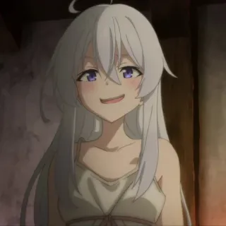 🍃 anime, girl, character, white hair telegram sticker