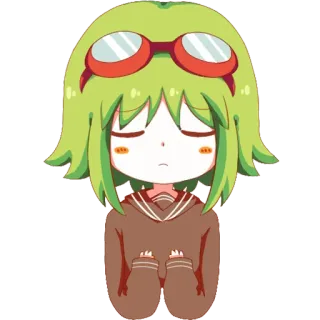 😔 Anime, Cartoon, Traurig, Figur, Grüne Haare telegram sticker