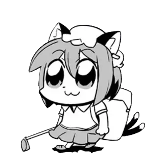 ⛳ cartoon, cat, golf, cute, manga, anime, sticker telegram sticker