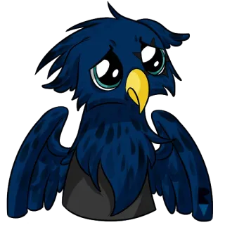 😢 sad bird, owl, sad, cartoon, bird, cute telegram sticker