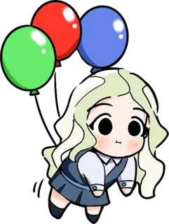 🎈 Аниме, Персонаж, Шарики, Милый telegram sticker