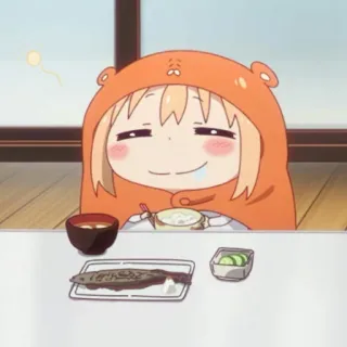 ✨ Umaru Doma Himouto! Umaru-chan umaru, anime, lindo, comida, himouto umaru-chan, comiendo telegram sticker