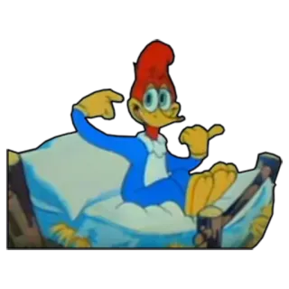 🤪 Woody Woodpecker desenho animado, pássaro, Pica-Pau, animação, clássico, personagem telegram sticker