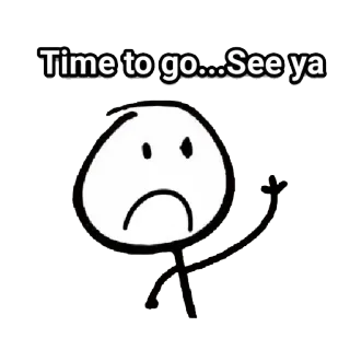 🙋 Time to go...See ya 막대기 인간, 파도, 안녕, 슬픔, 떠남 telegram sticker