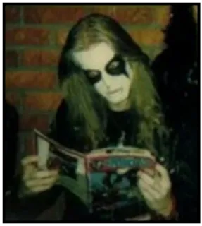 🧐 Black metal, Corpse paint, Musica, Lettura, Underground, Metal telegram sticker