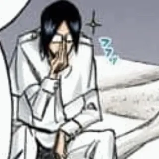 🇩🇪 Uryu Ishida Bleach Anime, Manga, Uryu Ishida, Bleach, Occhiali, Seduto telegram sticker