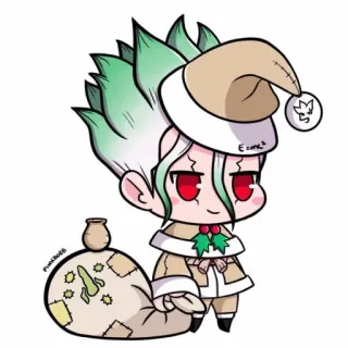 🎅 Senku Ishigami Dr. Stone E=mc^2 Anime, Noël, Senku Ishigami, Dr. Stone, Fêtes, Science, Scientifique whatsapp sticker