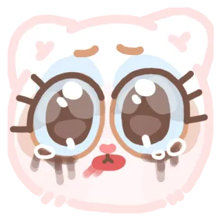 😭 милый, кот, животное, каваи, наклейка, плачущий, грустный, глаза whatsapp sticker