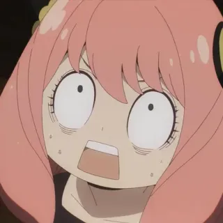 🥜 Anya Forger Spy x Family anime, cartoon, shocked, surprised, Anya, Spy x Family, funny, worried whatsapp sticker