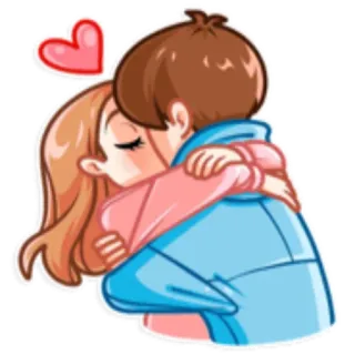 💋 Kuss, Liebe, Paar, Umarmung, Romantik telegram sticker