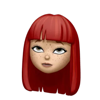 🙄 donna, capelli rossi, cartone animato, emoji, ragazza, lentiggini telegram sticker