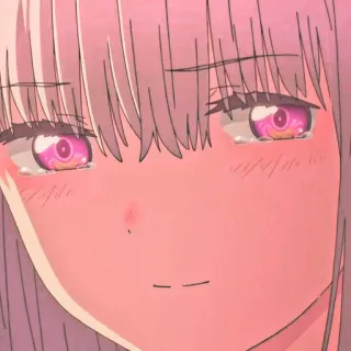 ☹️ anime, chica, llorando, rosa, lindo telegram sticker