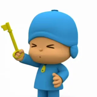 🪡 Pocoyo Pocoyo, 卡通, 钥匙, 儿童节目, 动画, 蓝色 whatsapp sticker