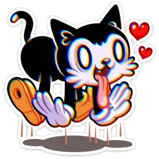 😍 кот, мультфильм, стикер, милый, сердечки, смешной, животное telegram sticker