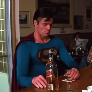 🦸 Superman superhero, alcohol, bar, cape whatsapp sticker