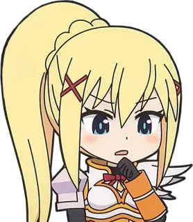 🤔 Darkness Konosuba anime, Konosuba, Darkness, chibi, character, blonde hair telegram sticker