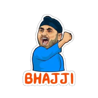 😜 BHAJJI cartoon, man, celebration, happy whatsapp sticker
