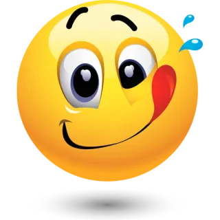 😋 表情符号, 笑脸, 舔, 黄色 telegram sticker