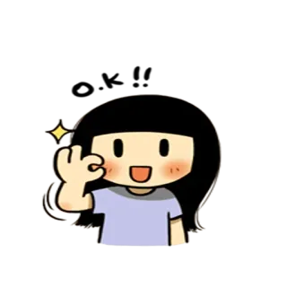 👌 Cartoon, Mädchen, OK-Zeichen, Anime telegram sticker