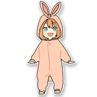 🐰 kelinci, kostum, kartun, karakter, imut, binatang whatsapp sticker