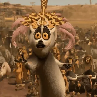 😮 King Julien Madagascar lemur, king, julien, cartoon, funny, madagascar, animated whatsapp sticker