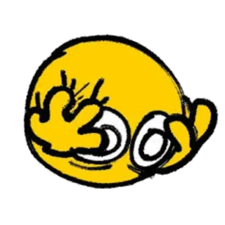 🤯 Emoji, Rosto, Desenho animado, Amarelo, Olhos telegram sticker