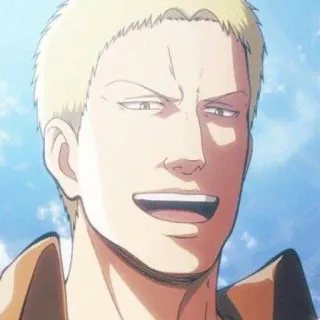 ⚔️ Reiner Braun Attack on Titan อนิเมะ, ไรเนอร์ บราวน์, ผ่าพิภพไททัน, ยิ้ม whatsapp sticker
