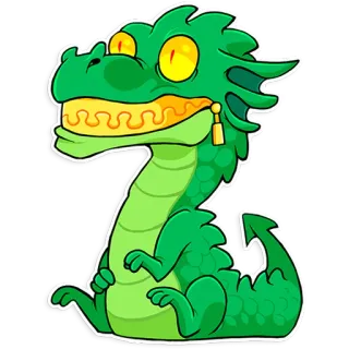 🤐 dragão, verde, desenho animado, animal, fantasia telegram sticker