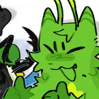 ❇️ kreskówka, postać, kciuk w górę, zielony, potwór, stworzenie, naklejka, gest telegram sticker