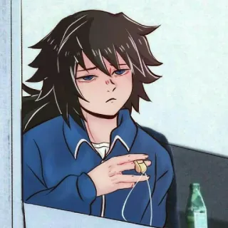 🌊 Tomioka Giyu Demon Slayer Аниме, Манга, Персонаж, Гию Томиока, Клинок, рассекающий демонов telegram sticker