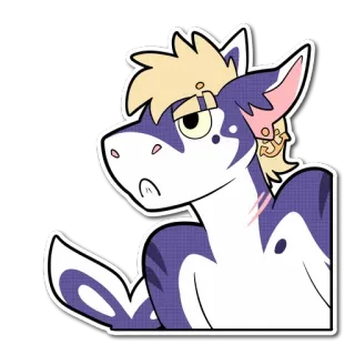 😋 Furry, Hai, Anthro, Charakter, Sticker, Cartoon, Tier whatsapp sticker