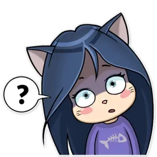 ❔ ? cartoon, cat, question, anime whatsapp sticker