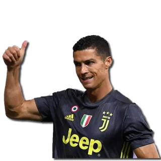 👍 Cristiano Ronaldo voetbal, American football, atleet, duim omhoog, Juventus, Ronaldo telegram sticker