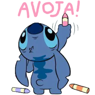 🐨 Stitch AVON! cartoon, character, drawing, lilo and stitch, crayon, cute telegram sticker