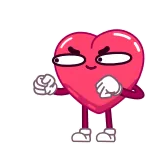 😟 ハート, 漫画, 怒り, キャラクター, 愛, 面白い whatsapp sticker