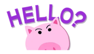 😡 HELLOS? 你好, 猪, 问候, 动物, 可爱, 问题 whatsapp sticker