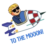 🚀 TO THE MOOOON! fusée, lune, bourse, mème, finance, trading telegram sticker