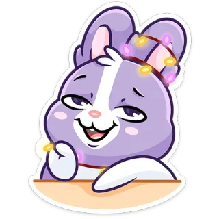 😏 conejo, lindo, animal, kawaii, pegatina telegram sticker