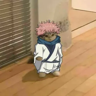 ✨ Yuji Itadori Jujutsu Kaisen cat, anime, jujutsu kaisen, yuji itadori, manga telegram sticker