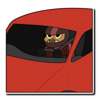 🏎 samochód, jazda, kreskówka, postać, samochód wyścigowy, auto telegram sticker