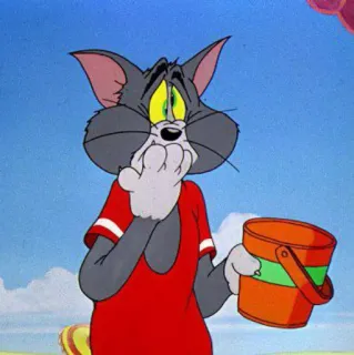 😾 Tom Cat мультфильм, кот, Том и Джерри, ведро, удивлен, мультяшный telegram sticker