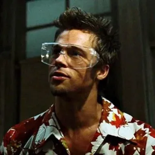 🧼 Tyler Durden Fight Club brad pitt, tyler durden, el club de la lucha, gafas, película telegram sticker
