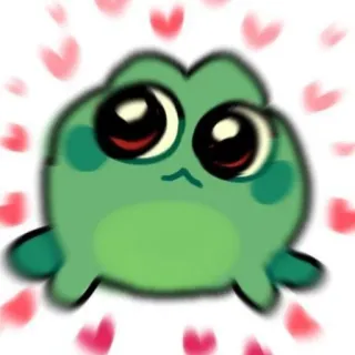 🐸 grenouille, mignon, animal, coeurs, dessin animé, autocollant telegram sticker