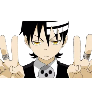 ✌ Death the Kid Soul Eater Anime, Manga, Personaje, Death the Kid, Soul Eater whatsapp sticker