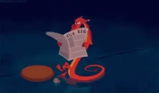 🐉 Mushu Mulan HOT TEA dragon, journal, thé chaud, Mulan, dessin animé, Mushu telegram sticker