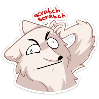 🤔 scratch scratch cane, graffio, confuso, animale, cartone animato, carino, divertente telegram sticker