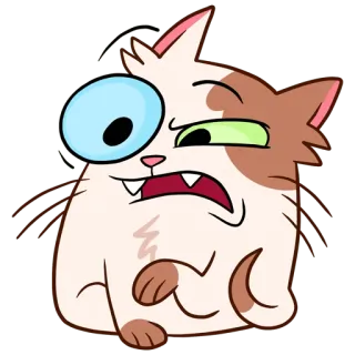 🤨 chat, dessin animé, animal, autocollant, drôle, mignon whatsapp sticker